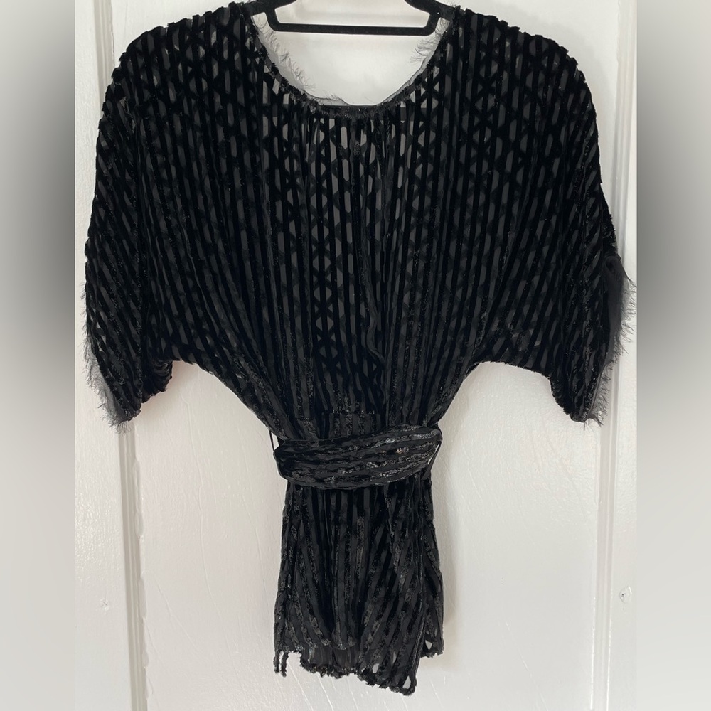 Rachel Comey Black Velvet Burnout Dolman Top